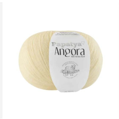 Angora un merino vilnas dzija Angora Papatya  100g 550m