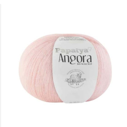 Angora un merino vilnas dzija Angora Papatya  100g 550m