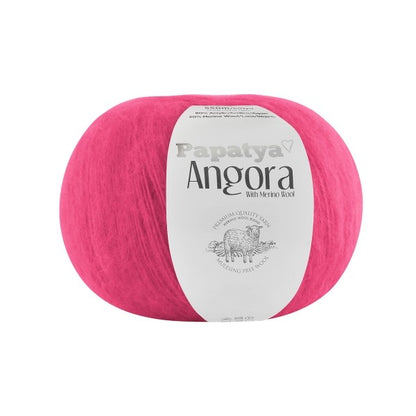 Angora un merino vilnas dzija Angora Papatya  100g 550m