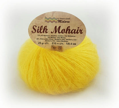 Mohēras dzija Silk Mohair Midara 25g 210m